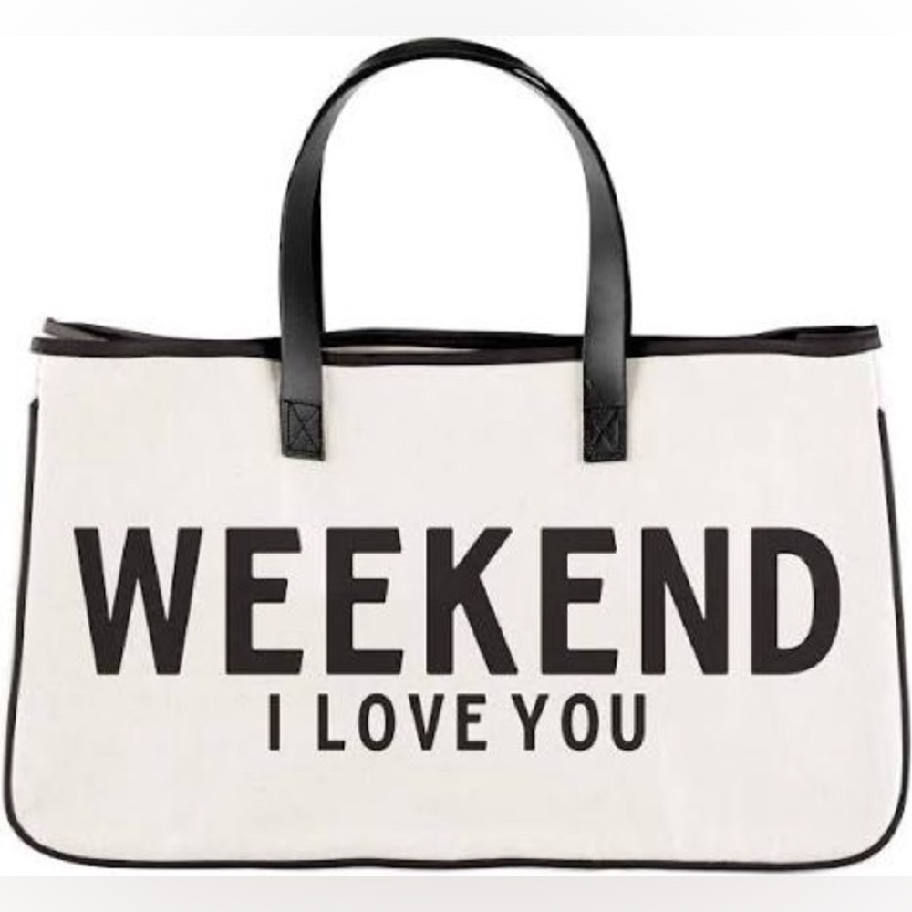 Santa Barbara Design Studio Cotton Canvas Tote - “WEEKEND I LOVE YOU” - NWT